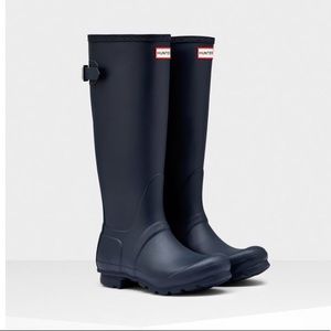 Hunters Tall Original Adjustable Rain Boots Navy